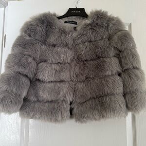 Gray Faux Fur Jacket brand new never worn.